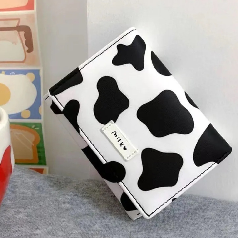Faux Leather Cow Print Black/White and Pink/White Wallet - Picture 2 of 4